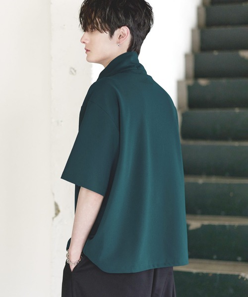 ETELIO（エテリオ）の「【26SS】梨地ハーフジップドローコードTシャツ（Tシャツ/カットソー・メンズ・チャコール/ネイビー/ホワイト/ブラック/ブルーグリーン/ワイン・S/M/L/XL）」の10枚目の写真