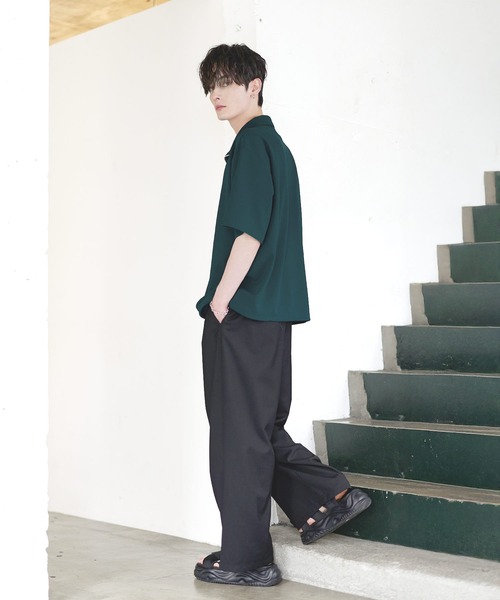 ETELIO（エテリオ）の「【26SS】梨地ハーフジップドローコードTシャツ（Tシャツ/カットソー・メンズ・チャコール/ネイビー/ホワイト/ブラック/ブルーグリーン/ワイン・S/M/L/XL）」の14枚目の写真