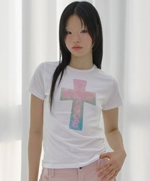 【FANCY CLUB】FROSS GLOSSY TEE / 【ファンシークラブ】フロスグロッシークロス半袖Tシャツ