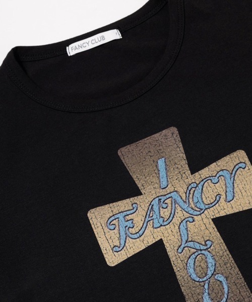 FANCY CLUB(ファンシークラブ)の「【FANCY CLUB】FROSS GLOSSY TEE / 【ファンシークラブ】フロスグロッシークロス半袖Tシャツ(Tシャツ/カットソー・レディース・ブラック/ホワイト・ONE SIZE)」の19枚目の写真