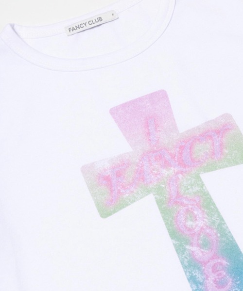 FANCY CLUB(ファンシークラブ)の「【FANCY CLUB】FROSS GLOSSY TEE / 【ファンシークラブ】フロスグロッシークロス半袖Tシャツ(Tシャツ/カットソー・レディース・ブラック/ホワイト・ONE SIZE)」の11枚目の写真