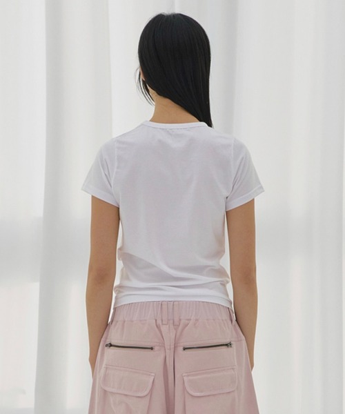 FANCY CLUB(ファンシークラブ)の「【FANCY CLUB】FROSS GLOSSY TEE / 【ファンシークラブ】フロスグロッシークロス半袖Tシャツ(Tシャツ/カットソー・レディース・ブラック/ホワイト・ONE SIZE)」の8枚目の写真