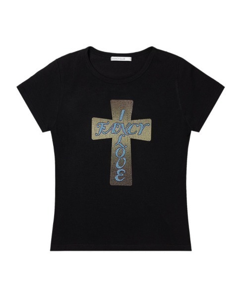 FANCY CLUB(ファンシークラブ)の「【FANCY CLUB】FROSS GLOSSY TEE / 【ファンシークラブ】フロスグロッシークロス半袖Tシャツ(Tシャツ/カットソー・レディース・ブラック/ホワイト・ONE SIZE)」の17枚目の写真