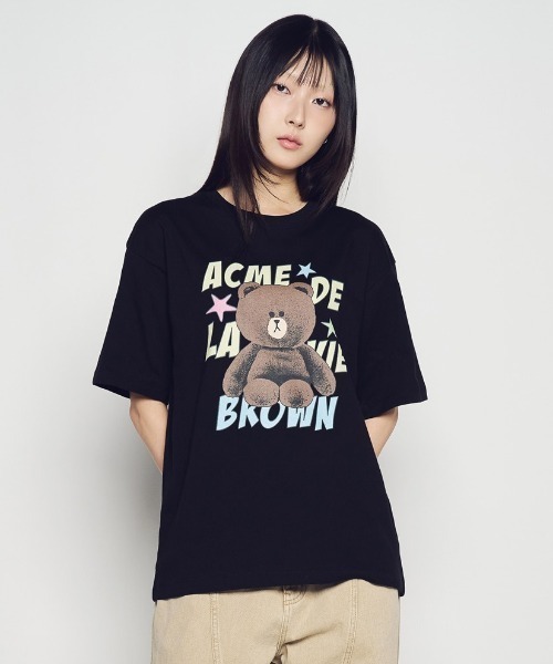 acme de la vie(アクメドラビ)の「【日本未発売/WEB限定】acme de la vie(アクメドラビ)/ラインフレンズ コラボ ブラウン スター Tシャツ 半袖 クルーネック/LINE FRIENDS BROWN STAR SHORT SLEEVE T-SHIRT(Tシャツ/カットソー・レディース・ブラウン/ブラック/クリーム・M/L)」の15枚目の写真
