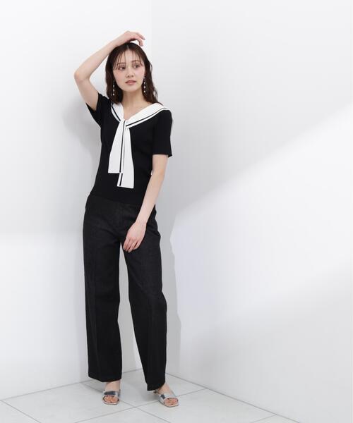 PROPORTION BODY DRESSING（プロポーションボディドレッシング）の「セーラーカラーニットトップス / 1216170500（ニット/セーター・レディース・ホワイト/ブラック/イエロー・FREE）」の7枚目の写真