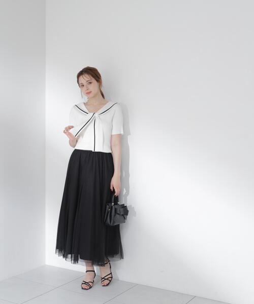 PROPORTION BODY DRESSING（プロポーションボディドレッシング）の「セーラーカラーニットトップス / 1216170500（ニット/セーター・レディース・ホワイト/ブラック/イエロー・FREE）」の4枚目の写真