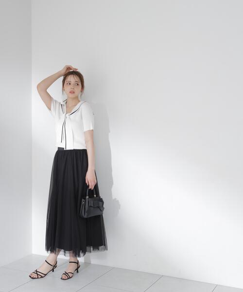 PROPORTION BODY DRESSING（プロポーションボディドレッシング）の「セーラーカラーニットトップス / 1216170500（ニット/セーター・レディース・ホワイト/ブラック/イエロー・FREE）」の5枚目の写真