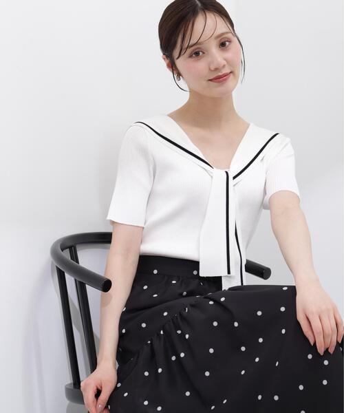 PROPORTION BODY DRESSING（プロポーションボディドレッシング）の「セーラーカラーニットトップス / 1216170500（ニット/セーター・レディース・ホワイト/ブラック/イエロー・FREE）」の7枚目の写真