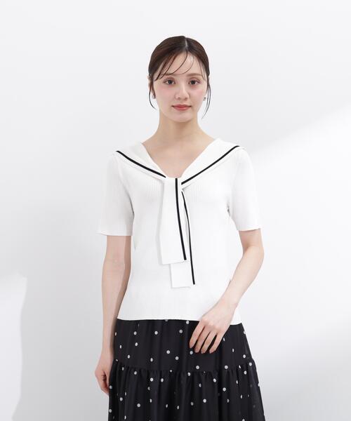 PROPORTION BODY DRESSING（プロポーションボディドレッシング）の「セーラーカラーニットトップス / 1216170500（ニット/セーター・レディース・ホワイト/ブラック/イエロー・FREE）」の13枚目の写真