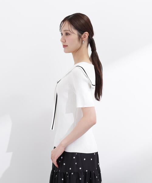 PROPORTION BODY DRESSING（プロポーションボディドレッシング）の「セーラーカラーニットトップス / 1216170500（ニット/セーター・レディース・ホワイト/ブラック/イエロー・FREE）」の14枚目の写真