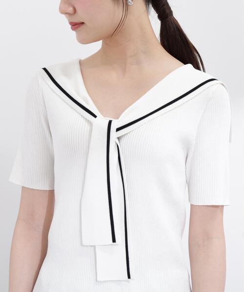 PROPORTION BODY DRESSING（プロポーションボディドレッシング）の「セーラーカラーニットトップス / 1216170500（ニット/セーター・レディース・ホワイト/ブラック/イエロー・FREE）」の16枚目の写真
