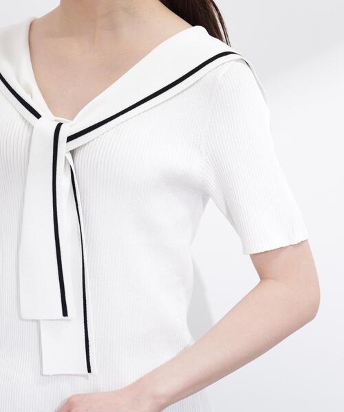 PROPORTION BODY DRESSING（プロポーションボディドレッシング）の「セーラーカラーニットトップス / 1216170500（ニット/セーター・レディース・ホワイト/ブラック/イエロー・FREE）」の17枚目の写真
