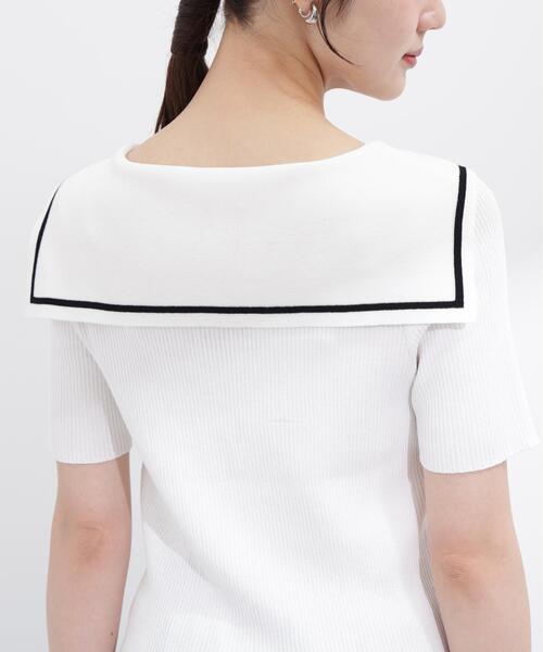 PROPORTION BODY DRESSING（プロポーションボディドレッシング）の「セーラーカラーニットトップス / 1216170500（ニット/セーター・レディース・ホワイト/ブラック/イエロー・FREE）」の18枚目の写真