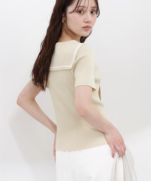 PROPORTION BODY DRESSING（プロポーションボディドレッシング）の「セーラーカラーニットトップス / 1216170500（ニット/セーター・レディース・ホワイト/ブラック/イエロー・FREE）」の21枚目の写真