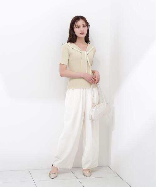 PROPORTION BODY DRESSING（プロポーションボディドレッシング）の「セーラーカラーニットトップス / 1216170500（ニット/セーター・レディース・ホワイト/ブラック/イエロー・FREE）」の22枚目の写真