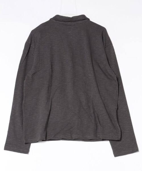 Chikashitsu +(チカシツプラス)の「【Chikashitsu +】sheer cotton polo long sleeve / 【チカシツプラス】シアーコットン長袖ポロシャツ<着用動画あり>(ポロシャツ・メンズ・チャコール/ホワイト/ブラック・ONE SIZE)」の7枚目の写真