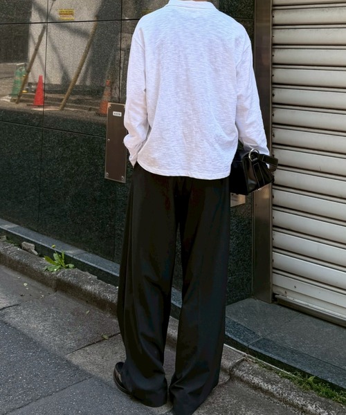 Chikashitsu +(チカシツプラス)の「【Chikashitsu +】sheer cotton polo long sleeve / 【チカシツプラス】シアーコットン長袖ポロシャツ<着用動画あり>(ポロシャツ・メンズ・チャコール/ホワイト/ブラック・ONE SIZE)」の16枚目の写真
