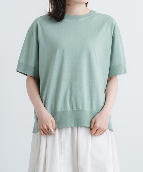 quadro（クオドロ）の「ドライ度詰天竺半袖クルー（Tシャツ/カットソー・レディース・ミント/グレー/アイボリー/MD.GRY・FREE）」の4枚目の写真