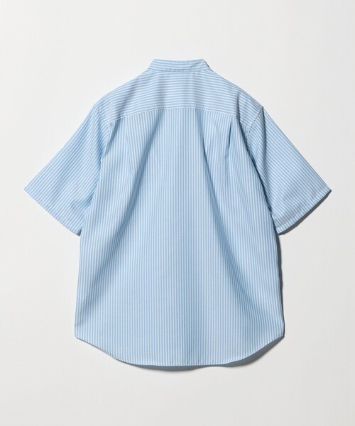 green label relaxing（グリーンレーベルリラクシング）の「W/R オックスフォード ストライプ バンドカラー 半袖 シャツ（シャツ/ブラウス・メンズ・ライトグレー/ホワイト/ダークブラウン/ライトブルー・L/S/XL/M）」の19枚目の写真