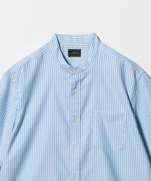 green label relaxing（グリーンレーベルリラクシング）の「W/R オックスフォード ストライプ バンドカラー 半袖 シャツ（シャツ/ブラウス・メンズ・ライトグレー/ホワイト/ダークブラウン/ライトブルー・L/S/XL/M）」の20枚目の写真