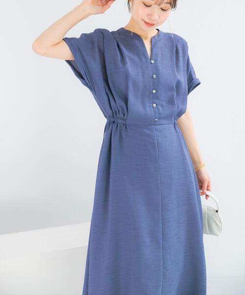 URBAN RESEARCH ROSSO WOMEN(アーバンリサーチ ロッソ)の「ウォッシャブルセミシアー2WAYネックワンピース(ワンピース・レディース・ブルー/ブラウン/ブラック・FREE)」の4枚目の写真