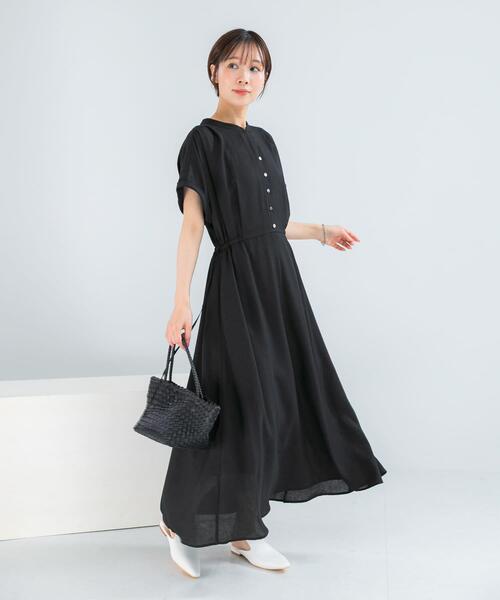 URBAN RESEARCH ROSSO WOMEN(アーバンリサーチ ロッソ)の「ウォッシャブルセミシアー2WAYネックワンピース(ワンピース・レディース・ブルー/ブラウン/ブラック・FREE)」の14枚目の写真