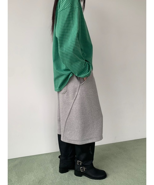 Didot.showroom（ディドット ショールーム）の「カーブライン バミューダ スウェットパンツ（スウェットパンツ・レディース・ブラック/スカイブルー/ブラウン/グレー・FREE）」の6枚目の写真
