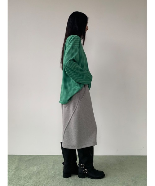 Didot.showroom（ディドット ショールーム）の「カーブライン バミューダ スウェットパンツ（スウェットパンツ・レディース・ブラック/スカイブルー/ブラウン/グレー・FREE）」の8枚目の写真