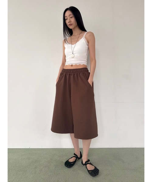 Didot.showroom（ディドット ショールーム）の「カーブライン バミューダ スウェットパンツ（スウェットパンツ・レディース・ブラック/スカイブルー/ブラウン/グレー・FREE）」の10枚目の写真