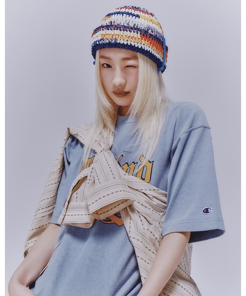 Champion(チャンピオン)の「CHAMPION x WDS REVERSE WEAVE CRACK PRINT TEE(Tシャツ/カットソー・メンズ・ブラック/ブルー・MEDIUM/SMALL/LARGE)」の6枚目の写真