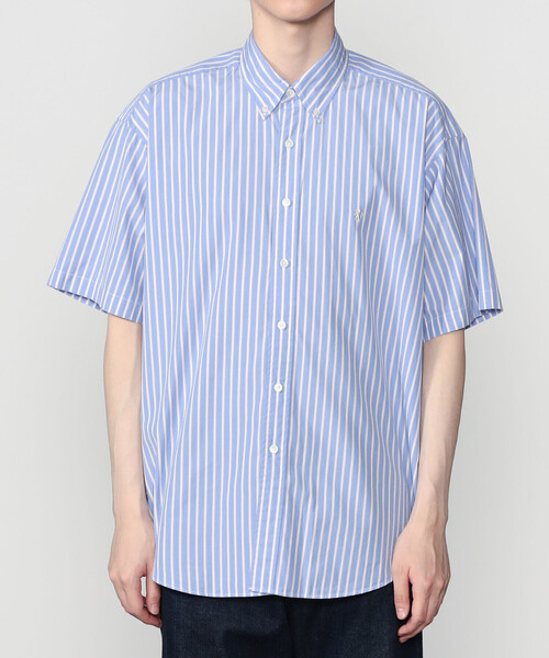 GYMPHLEX(ジムフレックス)の「Gymphlex | コットンポプリン ボタンダウン半袖シャツ STRIPE MEN(シャツ/ブラウス・メンズ・ブルー系その他・S/L/M)」の9枚目の写真