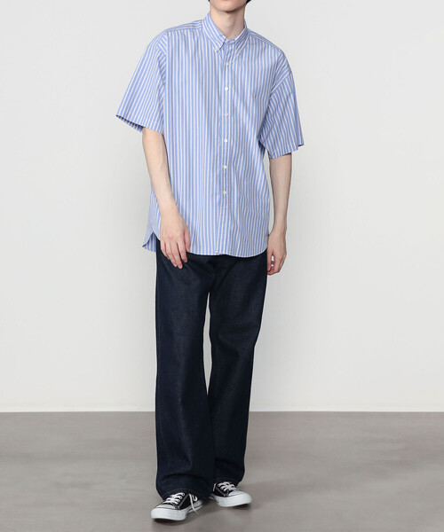 GYMPHLEX(ジムフレックス)の「Gymphlex | コットンポプリン ボタンダウン半袖シャツ STRIPE MEN(シャツ/ブラウス・メンズ・ブルー系その他・S/L/M)」の12枚目の写真