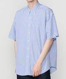 Gymphlex | コットンポプリン ボタンダウン半袖シャツ STRIPE MEN