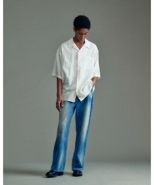 ADAM PATEK(アダムパテック)の「ADAMPATEK/tiger embroidery short sleeve shirt/刺繍入りテンセルオープンカラーシャツ(AP2615033)(シャツ/ブラウス・レディース・ブラック/ホワイト/ピンク・1/2)」の13枚目の写真