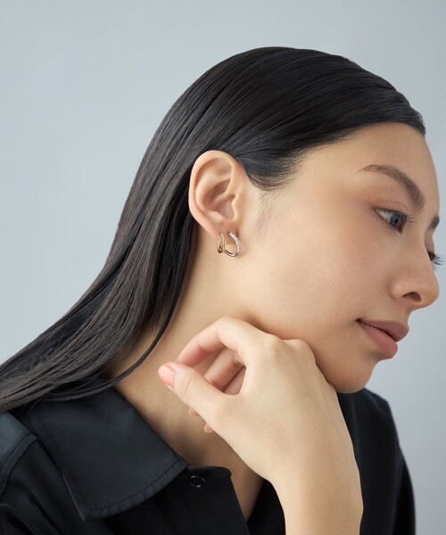 Jouete（ジュエッテ）の「[ダブルピアス] ジルコニア コンビカラー（ピアス（両耳用）・レディース・シルバー系その他・FREE）」の5枚目の写真