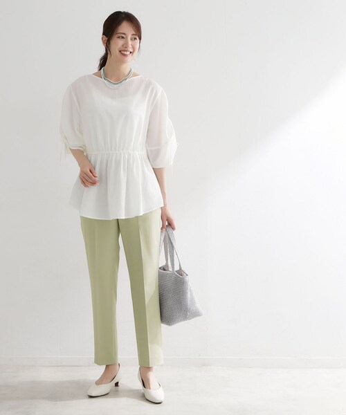 Reflect（リフレクト）の「【UVカット／撥水／マシンウォッシュ可】ストレッチテーパードパンツ（その他パンツ・レディース・ネイビー/ライトグリーン/ホワイト/グレー・15 /13/11/09/07/05/17）」の6枚目の写真