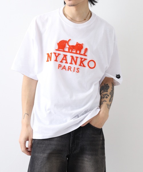 FUNALIVE(ファンアライブ)の「吸水速乾 UVカット ワイドシルエット ネコパロディ 半袖 Tシャツ(Tシャツ/カットソー・メンズ・ホワイト/ブラウン/ブラック・LL/L/M)」の2枚目の写真