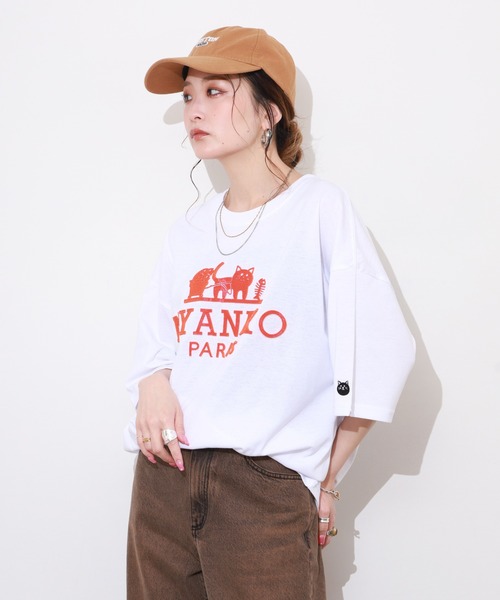 FUNALIVE(ファンアライブ)の「吸水速乾 UVカット ワイドシルエット ネコパロディ 半袖 Tシャツ(Tシャツ/カットソー・メンズ・ホワイト/ブラウン/ブラック・LL/L/M)」の6枚目の写真