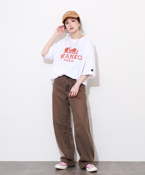 FUNALIVE(ファンアライブ)の「吸水速乾 UVカット ワイドシルエット ネコパロディ 半袖 Tシャツ(Tシャツ/カットソー・メンズ・ホワイト/ブラウン/ブラック・LL/L/M)」の9枚目の写真