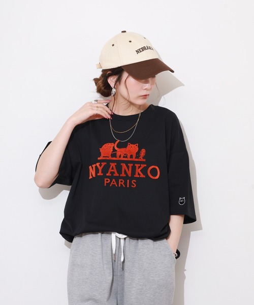FUNALIVE(ファンアライブ)の「吸水速乾 UVカット ワイドシルエット ネコパロディ 半袖 Tシャツ(Tシャツ/カットソー・メンズ・ホワイト/ブラウン/ブラック・LL/L/M)」の11枚目の写真
