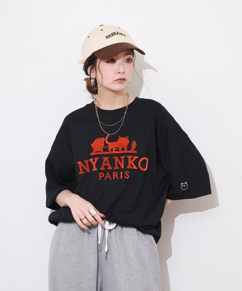 FUNALIVE(ファンアライブ)の「吸水速乾 UVカット ワイドシルエット ネコパロディ 半袖 Tシャツ(Tシャツ/カットソー・メンズ・ホワイト/ブラウン/ブラック・LL/L/M)」の12枚目の写真