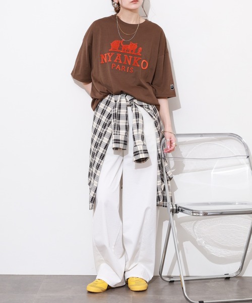 FUNALIVE(ファンアライブ)の「吸水速乾 UVカット ワイドシルエット ネコパロディ 半袖 Tシャツ(Tシャツ/カットソー・メンズ・ホワイト/ブラウン/ブラック・LL/L/M)」の18枚目の写真