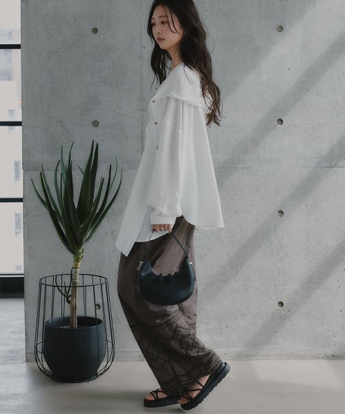 slattgir(スラットジール)の「高身長 綿100%裾刺しゅうパンツ(トールサイズ)Essenave(その他パンツ・レディース・ブラック/チャコール/カーキ・TM/TL/TLL/T3L/T4L/T5L)」の12枚目の写真