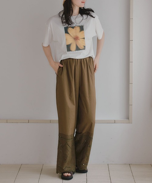 slattgir(スラットジール)の「高身長 綿100%裾刺しゅうパンツ(トールサイズ)Essenave(その他パンツ・レディース・ブラック/チャコール/カーキ・TM/TL/TLL/T3L/T4L/T5L)」の17枚目の写真