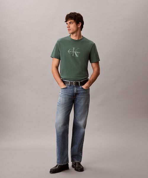 Calvin Klein(カルバン・クライン)の「ショートスリーブ20SモノグラムTシャツ(Tシャツ/カットソー・メンズ・グリーン系その他/ダークグレー/ブラック・M/S/XL/L)」の15枚目の写真