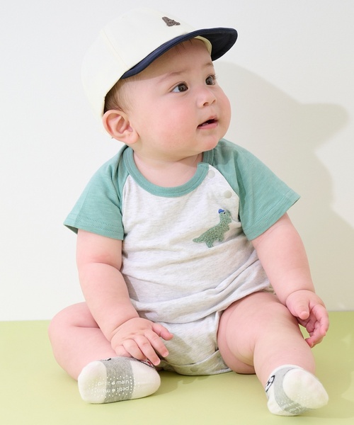 petit main(プティマイン)の「ラグランロンパース(ロンパース・キッズ・ホワイト系その他/オフホワイト・80cm/70cm)」の2枚目の写真