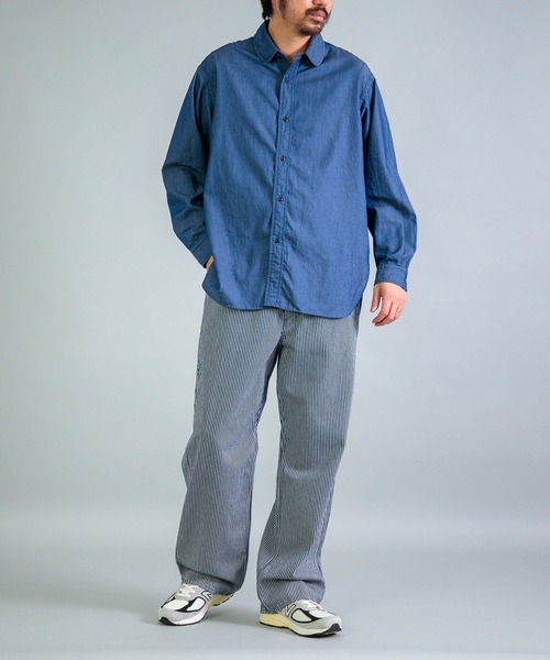 OMNIGOD（オムニゴッド）の「[OMNIGOD mens / オムニゴッド] ヒッコリーデニム ルーズイージーペインターパンツ（デニムパンツ・メンズ・ブルー系その他・4/3/2）」の4枚目の写真