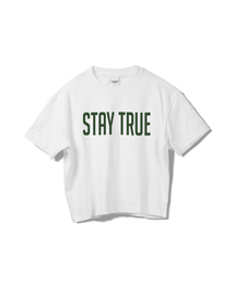 ステイトゥルー セミクロップ 半袖Tシャツ - ホワイト
