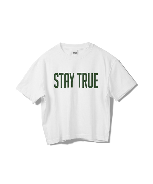 PRINOAR(プリノア)の「ステイトゥルー セミクロップ 半袖Tシャツ - ホワイト(Tシャツ/カットソー・レディース・ホワイト・SMALL/MEDIUM/LARGE)」の1枚目の写真