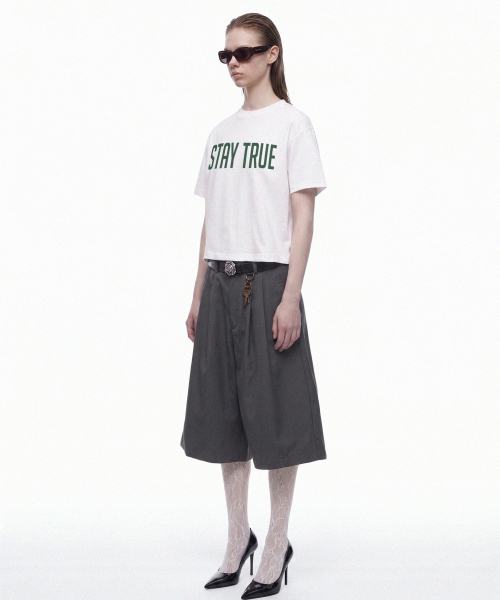 PRINOAR(プリノア)の「ステイトゥルー セミクロップ 半袖Tシャツ - ホワイト(Tシャツ/カットソー・レディース・ホワイト・SMALL/MEDIUM/LARGE)」の6枚目の写真